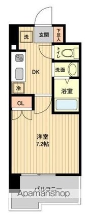レジディア仙台原ノ町[1K/25.26m2]の間取図