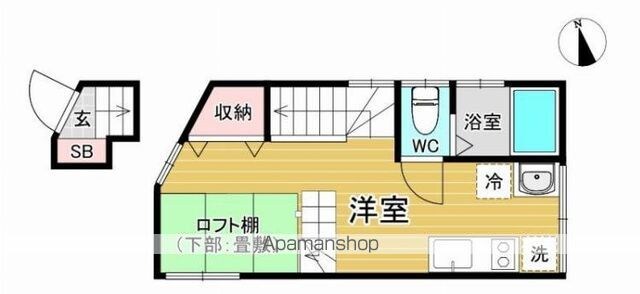 クラソ下北沢[1R/21.01m2]の間取図
