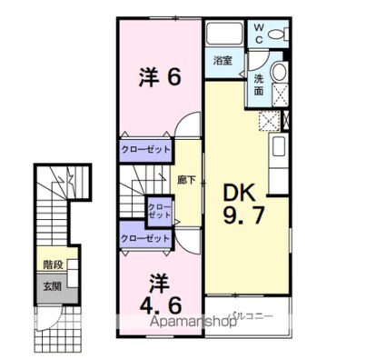 フィオーレＳ[2LDK/51.67m2]の間取図