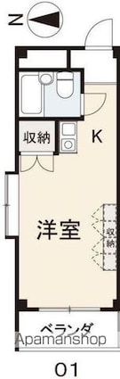クリキマンション宮脇[1R/19.6m2]の間取図
