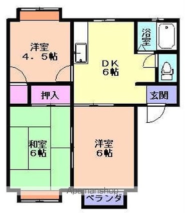 メンバーズタウン末広Ｃ棟[3DK/46m2]の間取図