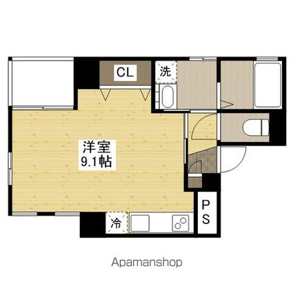 リバーコート住吉町[1R/24.29m2]の間取図