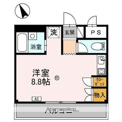 ブライトソレム２[1R/25m2]の間取図