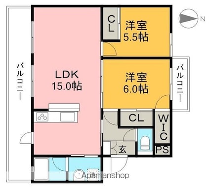 ＴＥＲＲＡＣＥⅠ[2LDK/60.94m2]の間取図