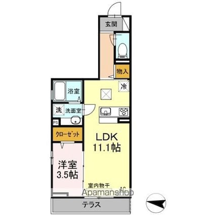 フォートエムズ[1LDK/38.26m2]の間取図