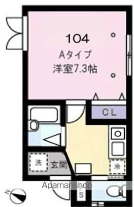 グランシャレー金町[1K/23.18m2]の間取図