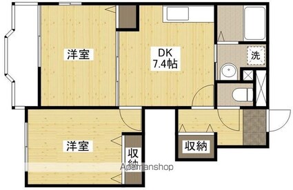 グリーンヒル[2DK/46.17m2]の間取図