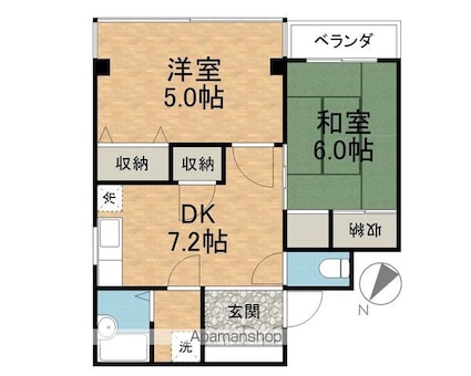 メゾン・ウィステリア[2DK/40m2]の間取図