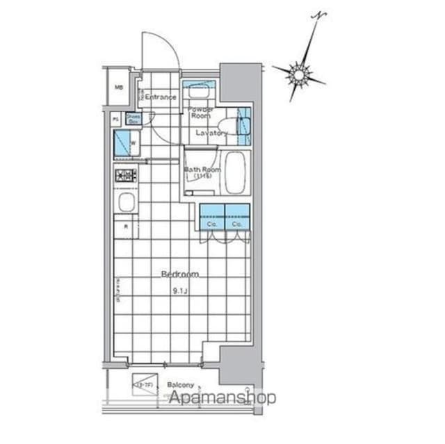 ルフォンプログレ神田プレミア[1R/24.54m2]の間取図