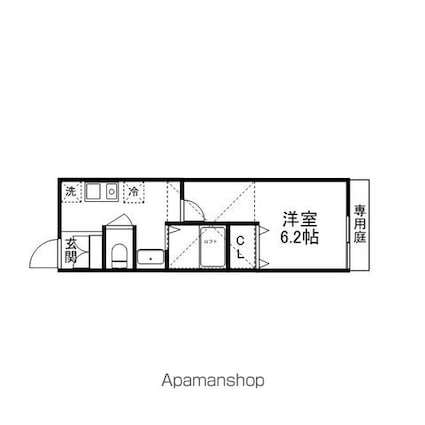 滋賀県大津市馬場３丁目[1K/23.6m2]の間取図