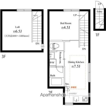 キングハウス吉祥寺Ｂ棟[1DK/29.07m2]の間取図
