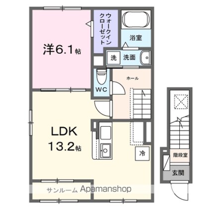 ロックリバー４号館[1LDK/50.43m2]の間取図