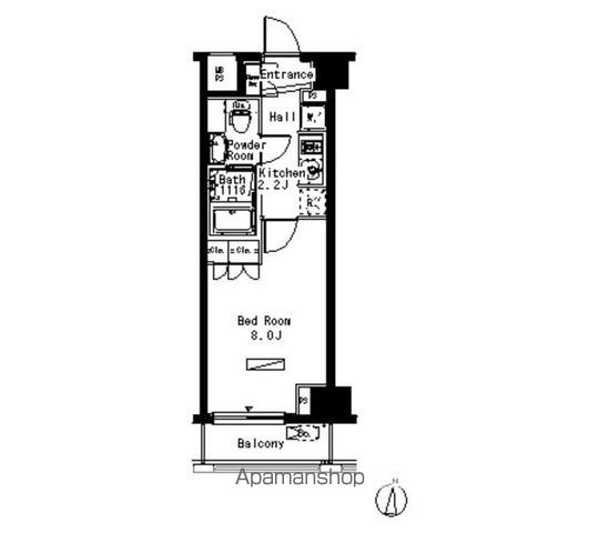 パークアクシス清澄白河 204 ｜ 東京都江東区扇橋１丁目18-4（賃貸マンション1K・2階・26.47㎡） その2