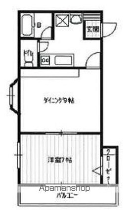 フィリー２１Ｃ棟[1DK/40.38m2]の間取図