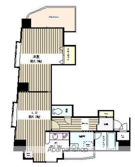 プラザ小島屋抜弁天ビル[1LDK/43.24m2]の間取図
