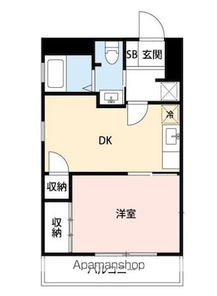 二葉ビル[1DK/35.68m2]の間取図