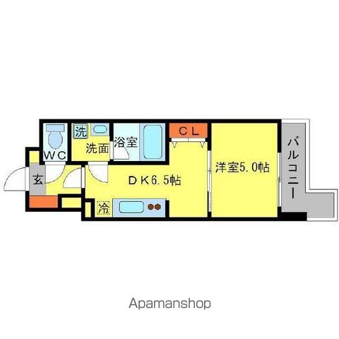 【大阪市西区南堀江のマンションの間取り】