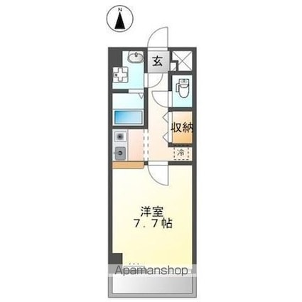 香川県高松市今里町[1K/27.2m2]の間取図