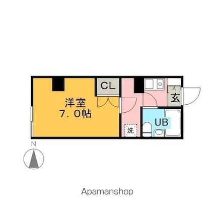 小岩東総ハイツ[1K/21.17m2]の間取図