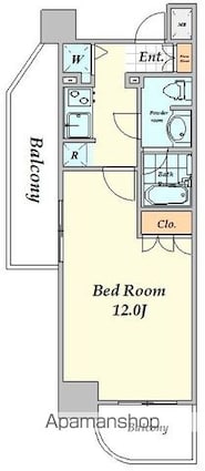 パークアクシス四谷ステージ[1R/34.82m2]の間取図