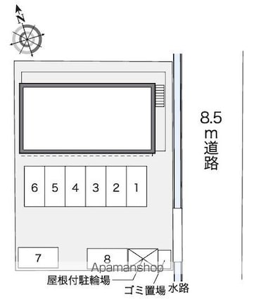 レオパレスふじよし[1K/22.35m2]の配置図