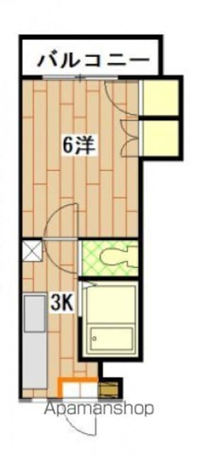 広島県広島市西区大芝１丁目[1K/19m2]の間取図