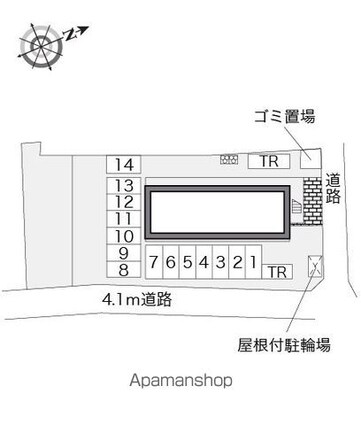 レオパレスひまわり[1K/23.18m2]の配置図