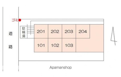 ソフィール２[1R/18.24m2]の配置図