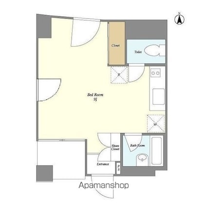 グリーンハイム中野[1R/24.94m2]の間取図