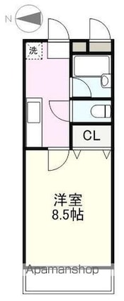 ａｐａｒｔｍｅｎｔ　Ｍ[1K/26.77m2]の間取図