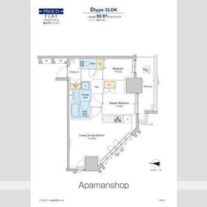 プラウドフラット錦糸町ウエスト[2LDK/50.97m2]の間取図