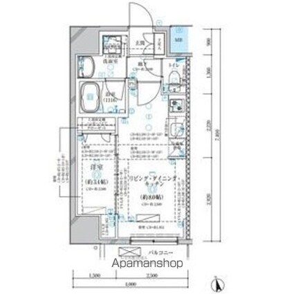 ディアレイシャス名古屋浄心[1LDK/29.6m2]の間取図