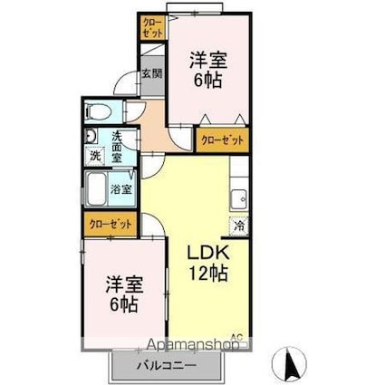 セジュール久万ノ台　Ｂ棟[2LDK/55.31m2]の間取図