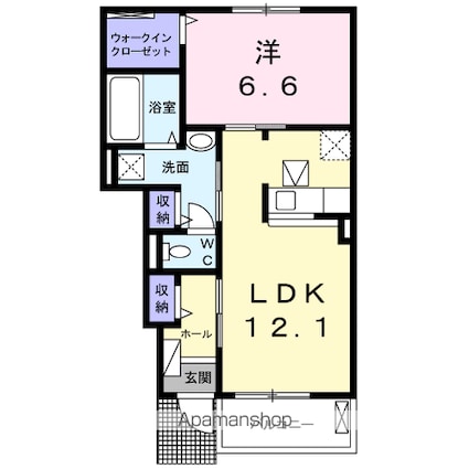 マルベリィー２１[1LDK/48.35m2]の間取図