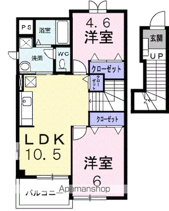 コリーヌ・オーブＡ[2LDK/51.67m2]の間取図