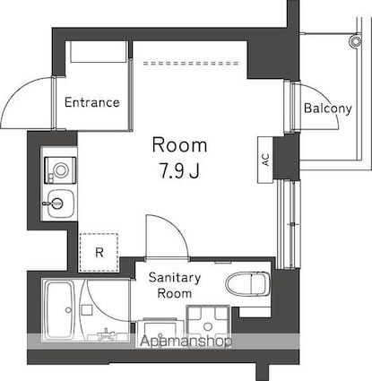レキシントン・スクエア曙橋[1K/21.34m2]の間取図