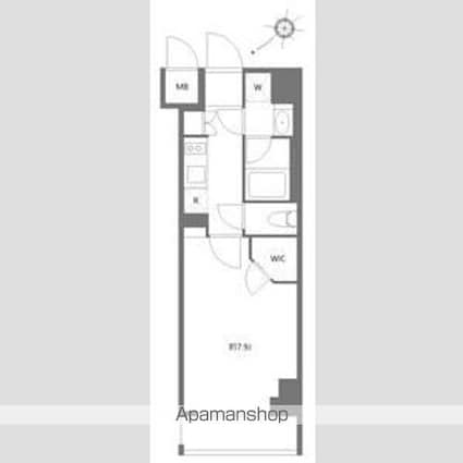 ケーディーエックスレジデンス豊洲[1K/26.85m2]の間取図