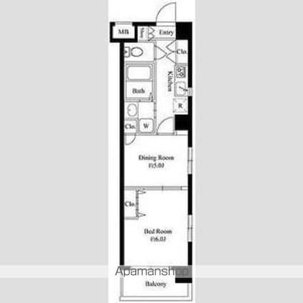 クレアシオン板橋本町[1DK/32.1m2]の間取図