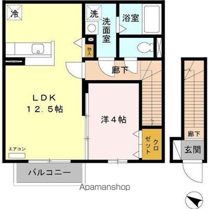 フレンズハイム[1LDK/42.78m2]の間取図