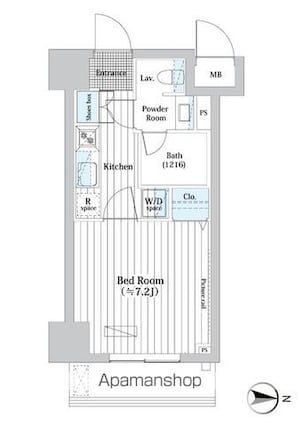 Ｌ・ＢＡＳＥ押上Ｎｏｒｔｈ[1K/25.01m2]の間取図