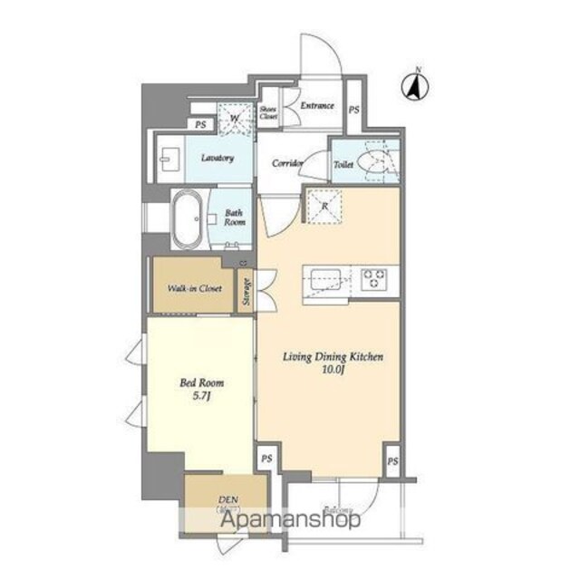 テラス自由が丘[1LDK/40.52m2]の間取図