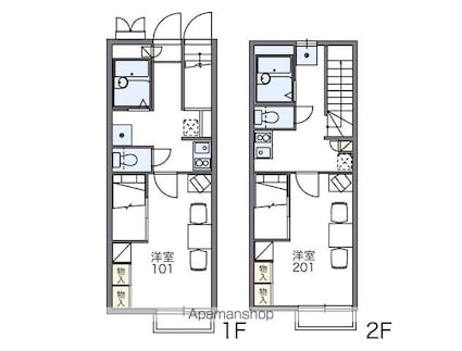 レオパレスグレート芦田[1K/26.08m2]の間取図