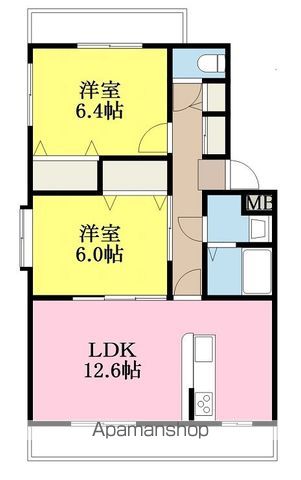 クレセント市坪の間取り写真