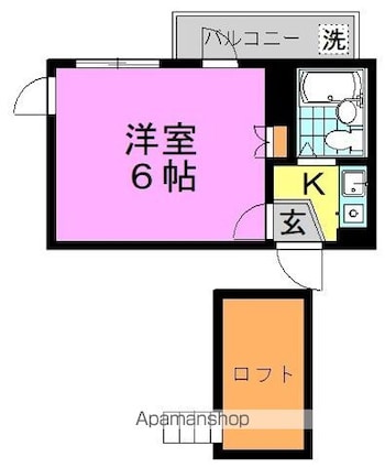 東京都杉並区成田東１丁目[1K/12.42m2]の間取図