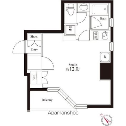 オリーブマンション荒川[1R/29.41m2]の間取図
