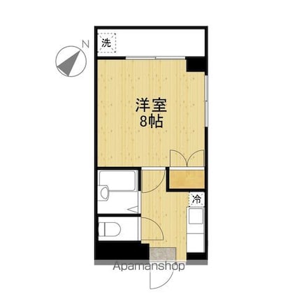 クレドール[1K/25.9m2]の間取図