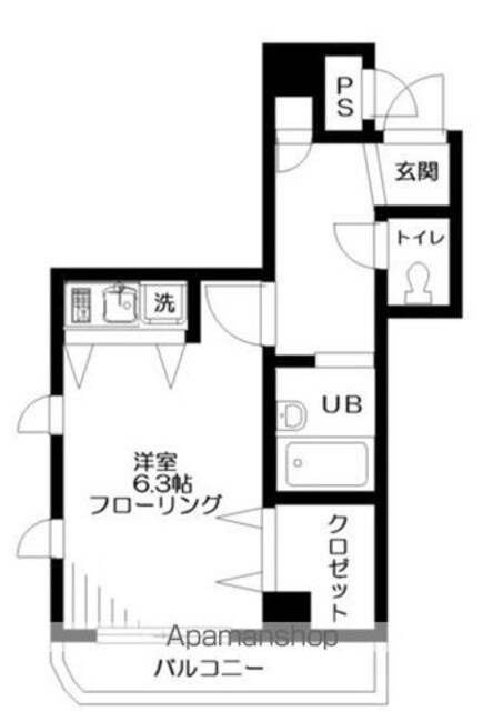 ヴィアーレＭ[1R/24.55m2]の間取図