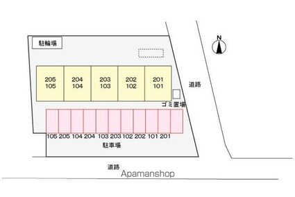 ハイツグリーンスカイ[1LDK/40.04m2]の配置図
