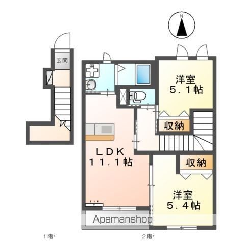 【岐阜市長良福光のアパートの間取り】