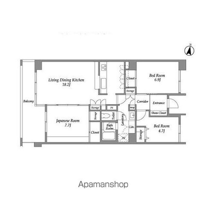 テレパレス西千葉[3LDK/87.56m2]の間取図